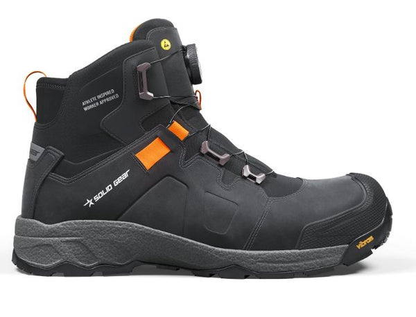 Snickers SolidGear SG80014 BOA S3S SR HRO Vapor 3 Mid Safety Boots Black/Orange