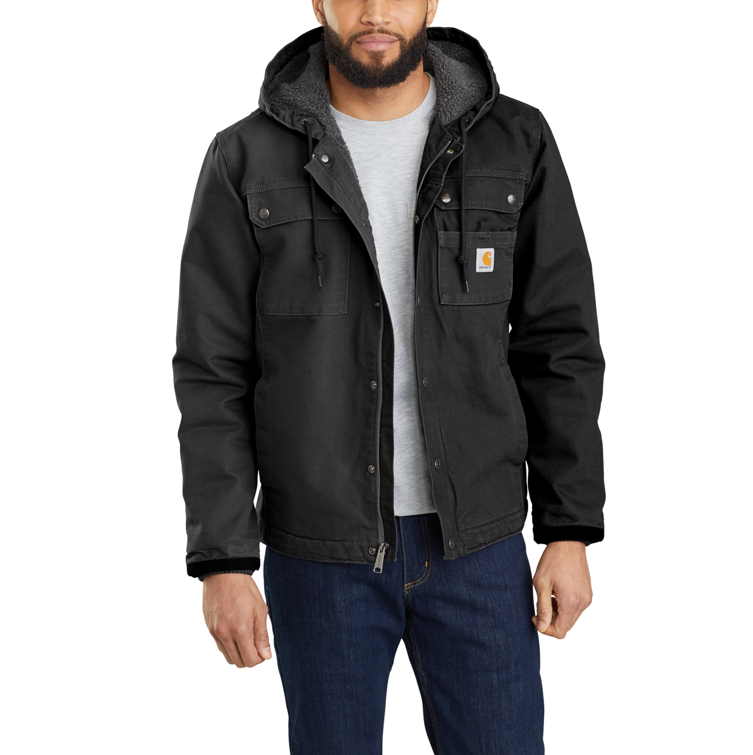 Carhartt 103826 Bartlett Jacket Relaxed Fit Washed Duck Sherpa-Lined Utility Jacket