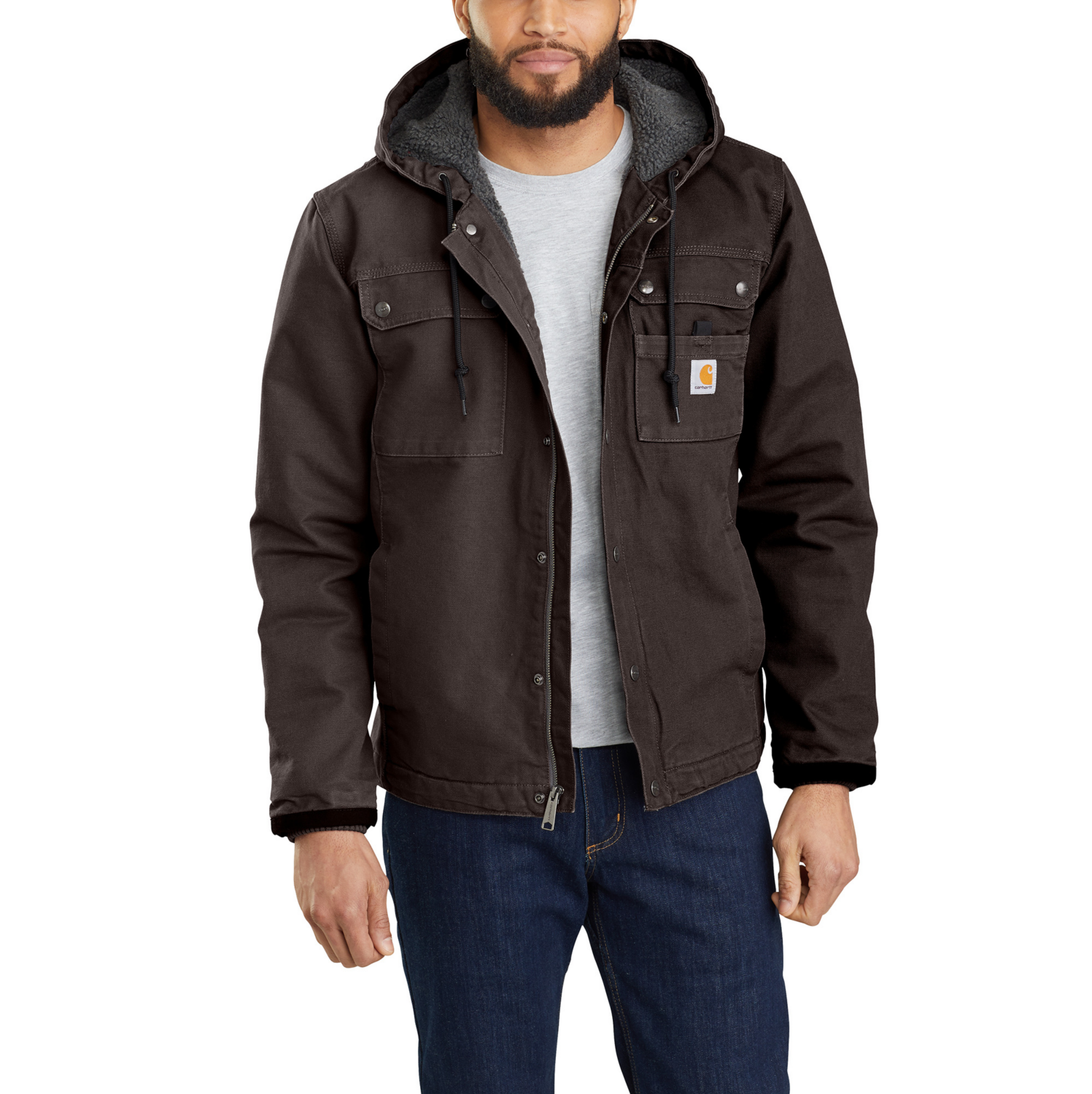 Carhartt 103826 Bartlett Jacket Relaxed Fit Washed Duck Sherpa-Lined Utility Jacket