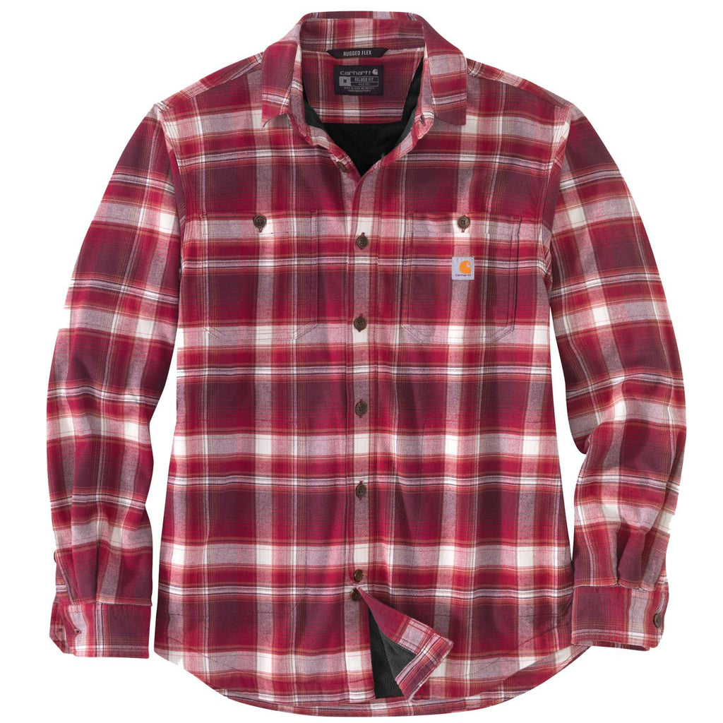 Carhartt 104913 Rugged Flex Relaxed Fit Midweight Flannel Hamilton Fleece-Lined Shirt
