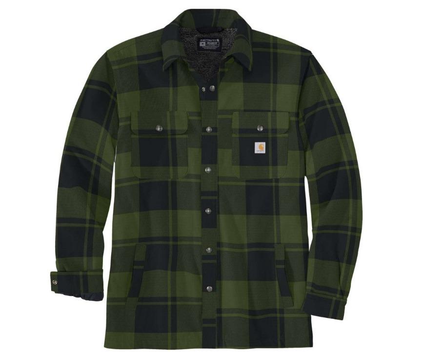Carhartt 105939 Relaxed Fit Heavyweight Flannel Sherpa-Lined Shirt Jac