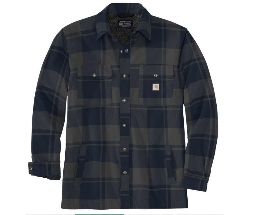 Carhartt 105939 Relaxed Fit Heavyweight Flannel Sherpa-Lined Shirt Jac