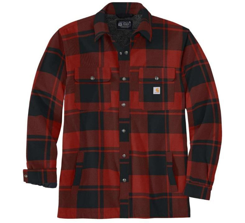Carhartt 105939 Relaxed Fit Heavyweight Flannel Sherpa-Lined Shirt Jac
