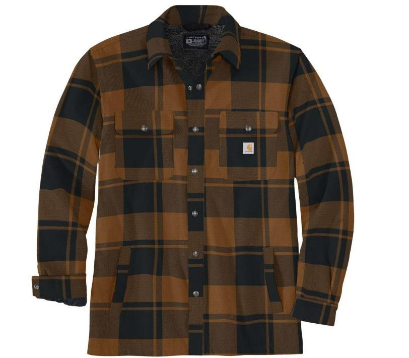Carhartt 105939 Relaxed Fit Heavyweight Flannel Sherpa-Lined Shirt Jac