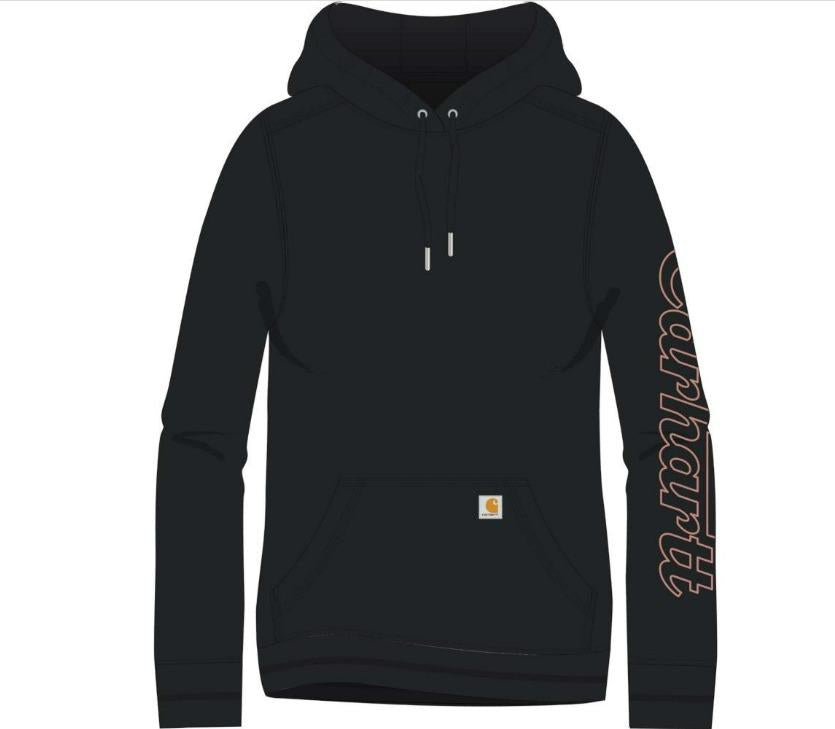Carhartt 105996 Womens Relaxed Fit Rain Defender Hooded Promo Graphic Sweatshirt