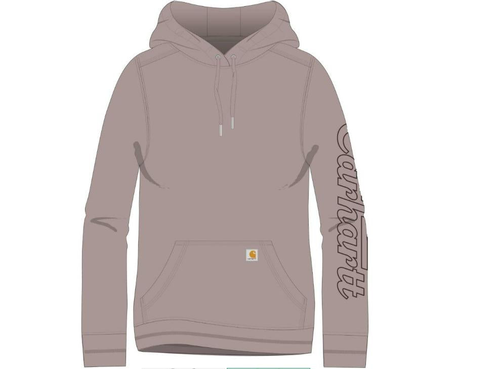 Carhartt 105996 Womens Relaxed Fit Rain Defender Hooded Promo Graphic Sweatshirt