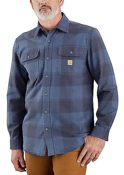 Carhartt 106356 Loose Fit Heavyweight Flannel Long-Sleeve Plaid Shirt