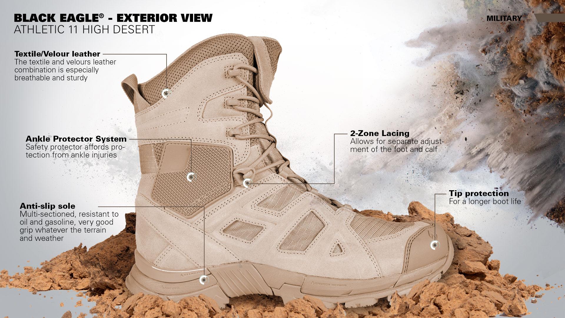 Haix Black Eagle Athletic 11 Desert High Military Army Boot