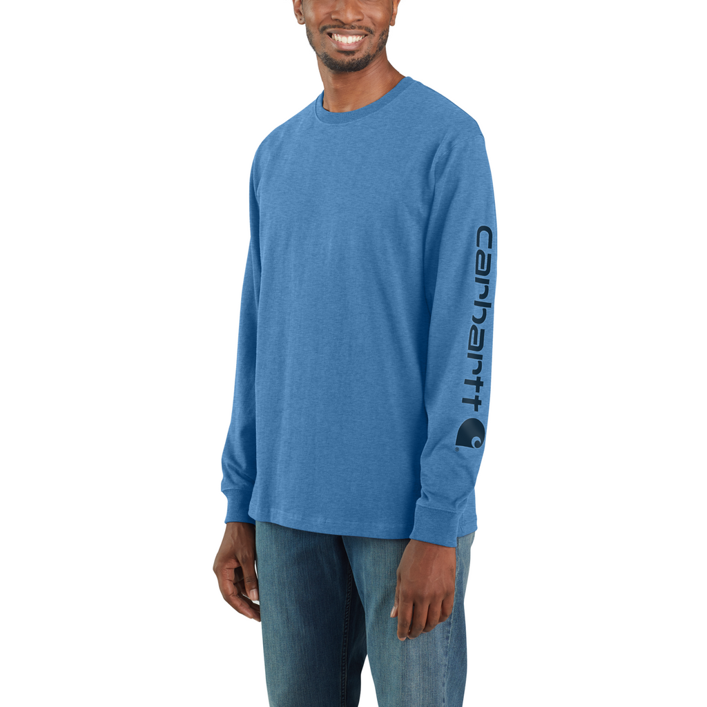 Carhartt EK231 Relaxed Fit Heavyweight Long-Sleeve Logo Sleeve Graphic T-Shirt