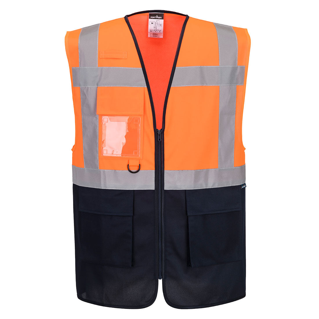 Portwest ES076 Essential Hi-Vis Contrast Executive Vest Orange/Navy Medium