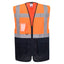 Portwest ES076 Essential Hi-Vis Contrast Executive Vest Orange/Navy Medium