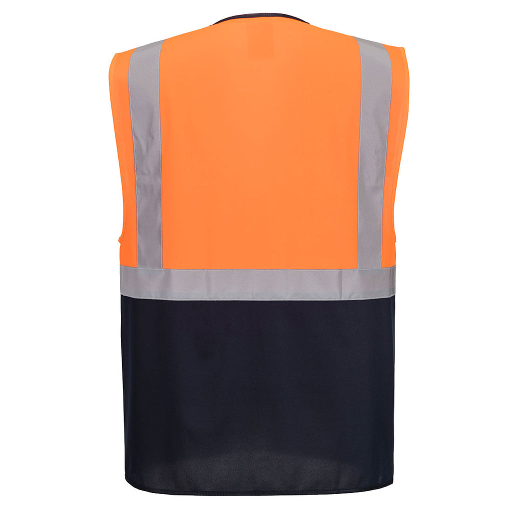 Portwest ES076 Essential Hi-Vis Contrast Executive Vest Orange/Navy Medium