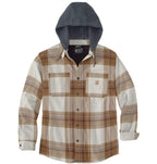 Carhartt 105938 Relaxed Fit Rugged Flex Flannel Fleece-Lined Hooded Shirt Jac