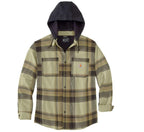Carhartt 105938 Relaxed Fit Rugged Flex Flannel Fleece-Lined Hooded Shirt Jac