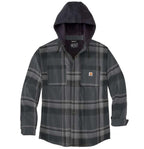 Carhartt 105938 Relaxed Fit Rugged Flex Flannel Fleece-Lined Hooded Shirt Jac