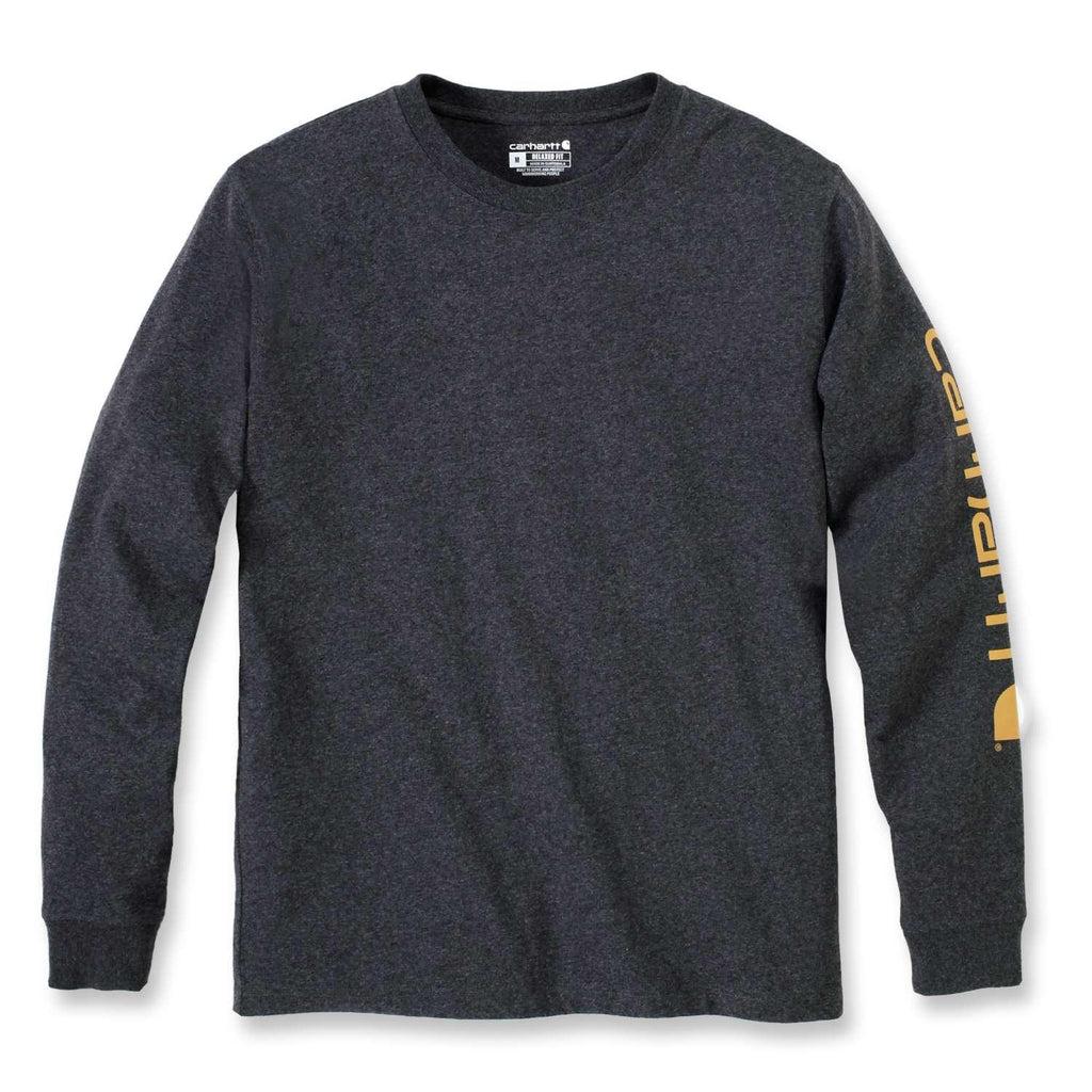 Carhartt EK231 Relaxed Fit Heavyweight Long-Sleeve Logo Sleeve Graphic T-Shirt