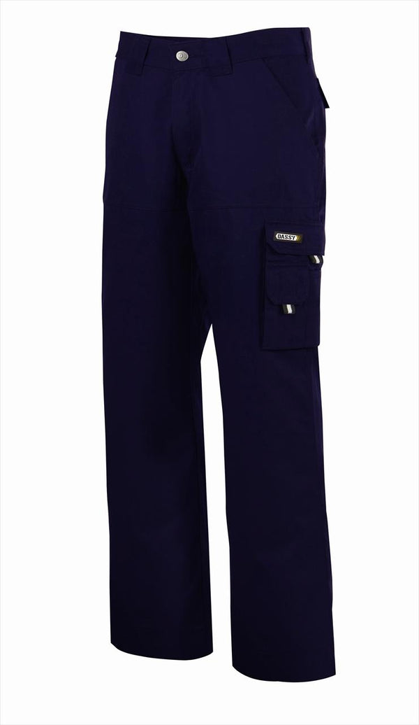 Dassy Liverpool 245 g Cargo Work Trousers - Triple Needle Stitched - Navy