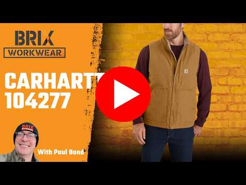 Carhartt 104277 Loose Fit Washed Duck Sherpa-Lined Mock-Neck Vest