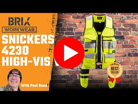 Snickers 4230 AllroundWork Hi-Vis Tool Vest, EN 20471 Class 1, CORDURA