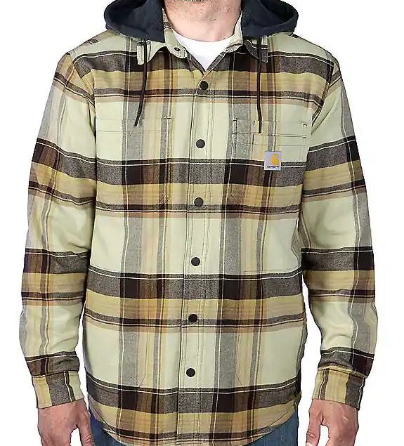 Carhartt 105938 Relaxed Fit Rugged Flex Flannel Fleece-Lined Hooded Shirt Jac Main image