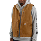 Carhartt 104277 Loose Fit Washed Duck Sherpa-Lined Mock-Neck Vest