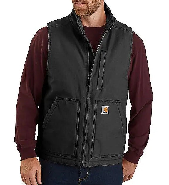Carhartt 104277 Loose Fit Washed Duck Sherpa-Lined Mock-Neck Vest Main image
