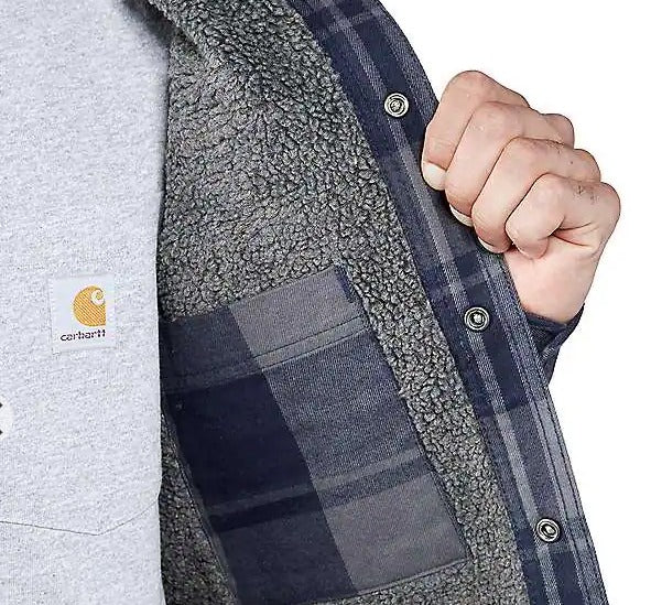 Carhartt 105939 Relaxed Fit Heavyweight Flannel Sherpa-Lined Shirt Jac