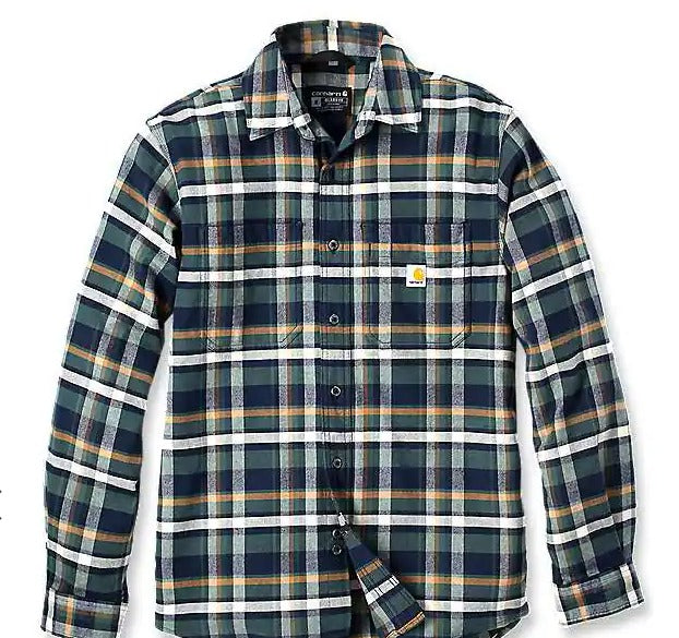 Carhartt 106352 Rugged Flex Relaxed Fit Midweight Flannel Long-Sleeve Plaid Shirt Secondary image