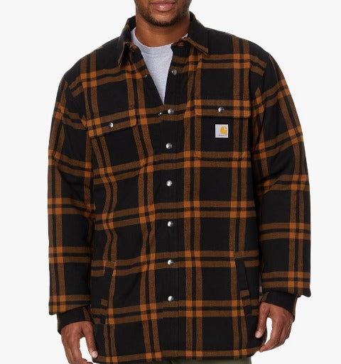 Carhartt 106354 Relaxed Fit Roane Flannel Sherpa-Lined Shirt Jac