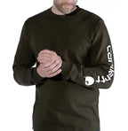 Carhartt EK231 Relaxed Fit Heavyweight Long-Sleeve Logo Sleeve Graphic T-Shirt