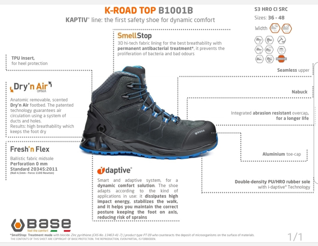 BASE K-ROAD TOP B1001B SAFETY BOOTS