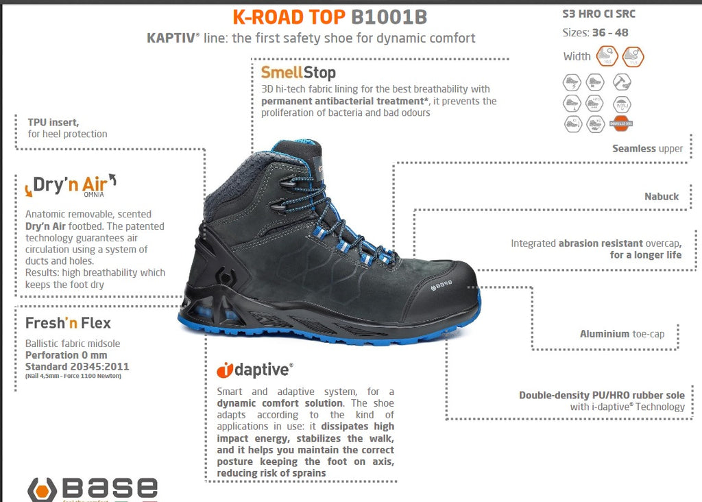 BASE K-ROAD TOP B1001B SAFETY BOOTS